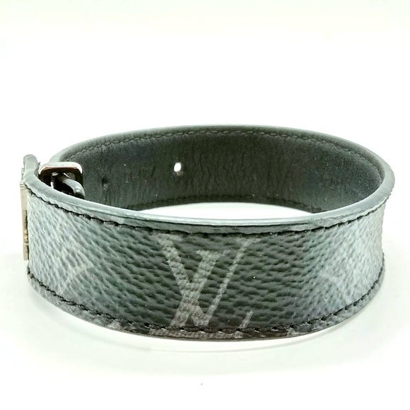 Louis Vuitton Eclipse Monogram Leather Bracelet with LV Dust Bag and Box - Picture 6 of 10